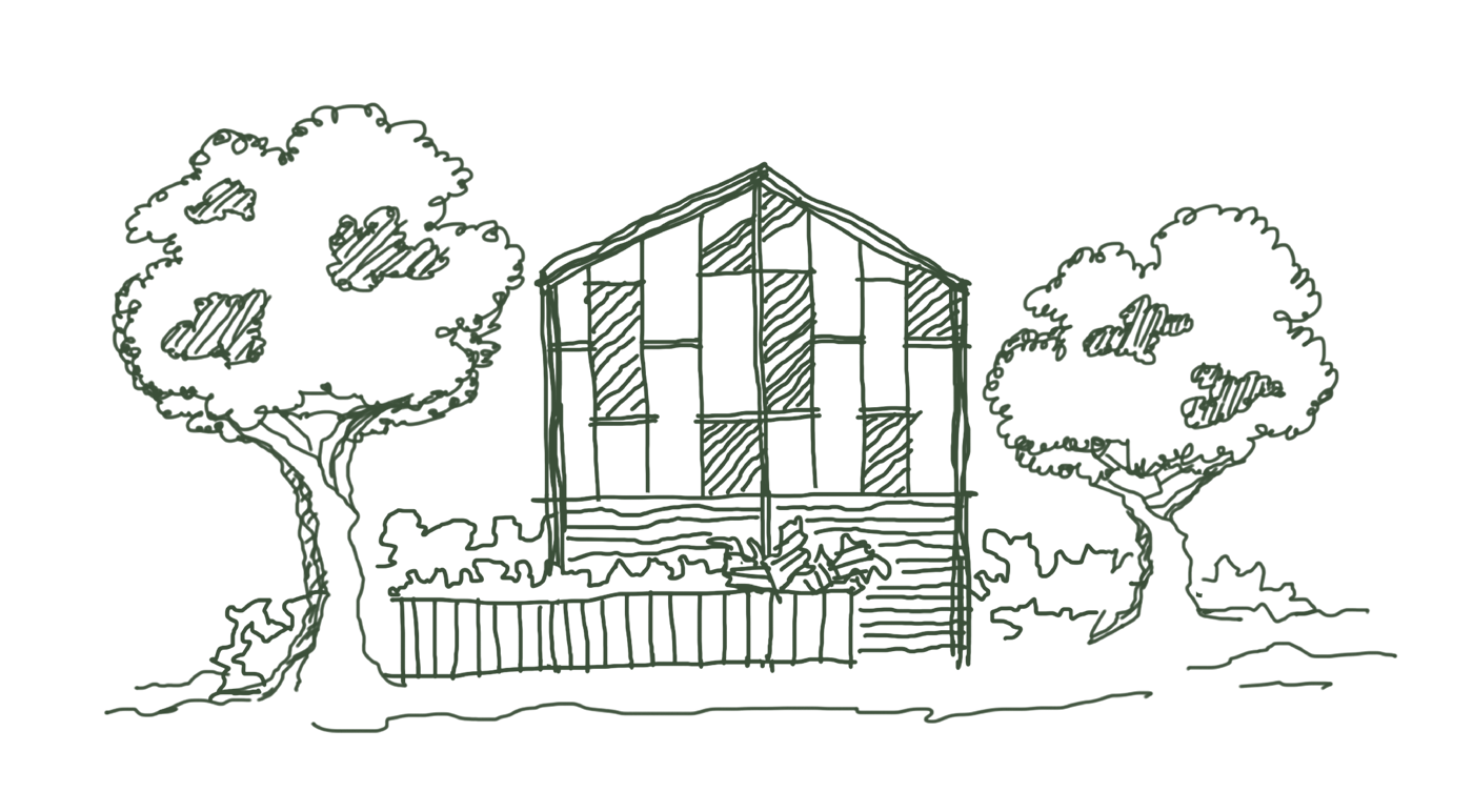 Hand-drawn illustration of the UPPER·T building
